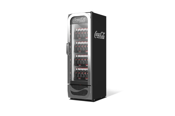Kühlschrank, Coca-Cola, schwarz, Glastür, Umluft, Innenraumbeleuchtung,  rollbar, 258 Ltr., 230 V