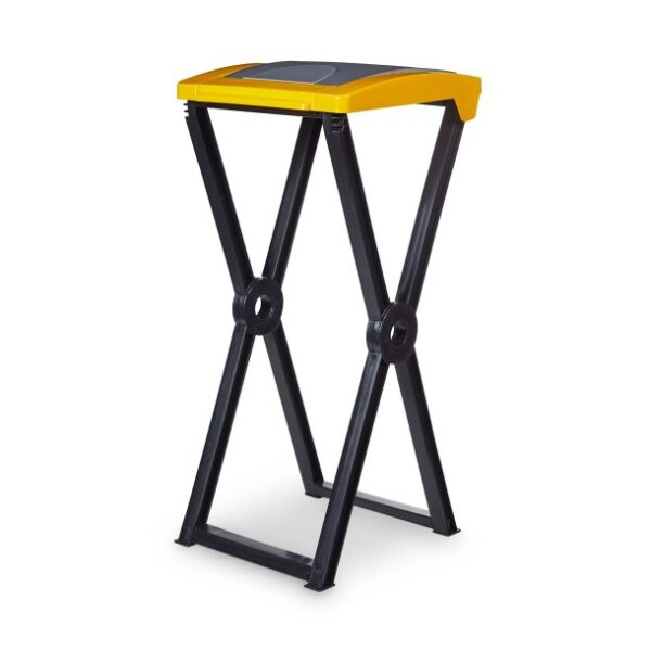 Müllbeutelhalter mit Schwingdeckel, schwarz/farbig, Plastik, inkl. 1 Müllbeutel