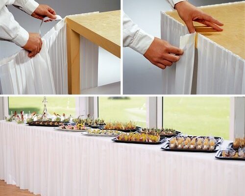 Weiße Tischumrandung oder Buffetabhängung kaufen