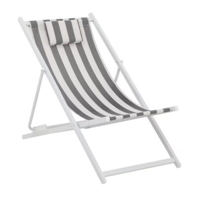 Liegestuhl - Sonnenliege schwarz / weiß mieten