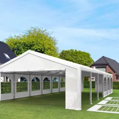 Pavillon weiß 6 × 12 m – 12 einzelne Seitenwände