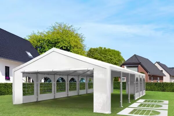 Pavillon weiß 6 × 12 m – 12 einzelne Seitenwände