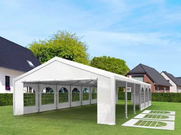 Pavillon weiß 6 × 12 m – 12 einzelne Seitenwände