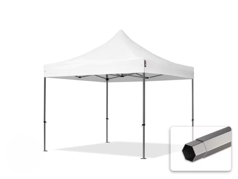 Faltpavillon, weiß ohne Seitenwände, 3x3 m