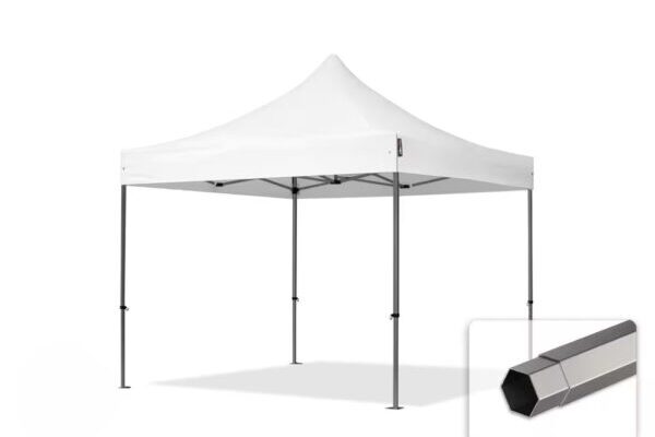 Faltpavillon, weiß ohne Seitenwände, 3x3 m