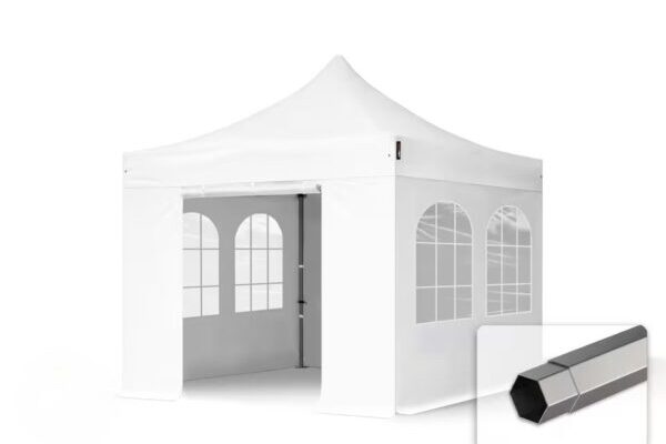 Seitenwand für Faltpavillon 3x3, mit Fenster, weiß