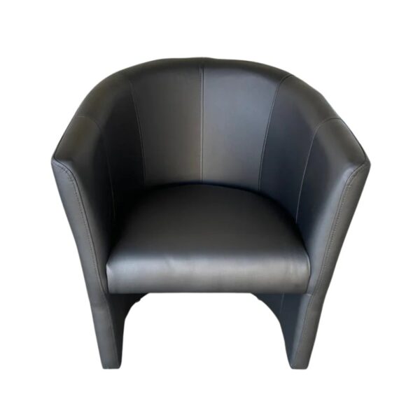 Loungesessel schwarz aus Kunstleder für Messen, Tagungen und Veranstaltungen.